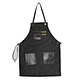 Cross Strap Black Canvas Barber Apron hairdresser for men