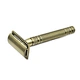 Male textured bronze handle double edge shaving straight razor