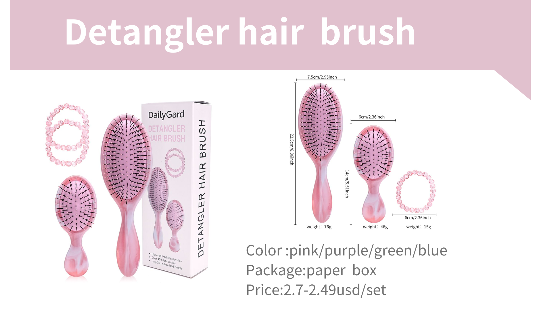 Detangler hair brush