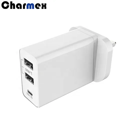 New PD 30W Travel Charger Fast Charge Mobile Tablet PC 3 Port Portable Phone Charger