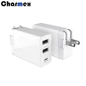 2019New PD30W Travel Charger Fast Charge Mobile Tablet PC 3 Port Foldable Foot Portable QC3.0 Charger