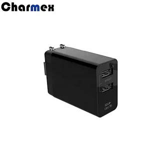 2019New PD30W Travel Charger Fast Charge Mobile Tablet PC 3 Port Foldable Foot Portable QC3.0 Charger
