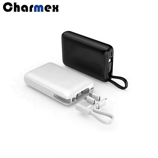 Charmex New Built-in  Cable Mi Power Bank  High Capacity  Power Bank 10000mah Baseus Power Bank