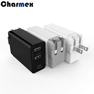 2019New PD30W Travel Charger Fast Charge Mobile Tablet PC 3 Port Foldable Foot Portable QC3.0 Charger