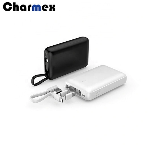 Charmex New Built-in  Cable Mi Power Bank  High Capacity  Power Bank 10000mah Baseus Power Bank
