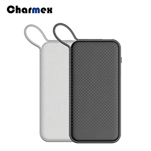 Ultra Thin Portable Charger 6000mAh Built-in Cable Mobile Power External Battery for Mobile Phone Power Bank
