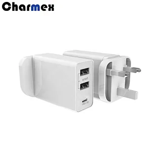 New PD 30W Travel Charger Fast Charge Mobile Tablet PC 3 Port Portable Phone Charger