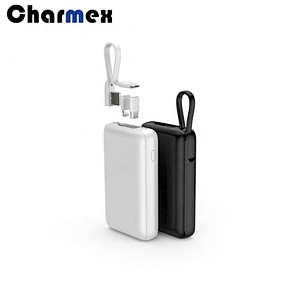 Charmex New Built-in  Cable Mi Power Bank  High Capacity  Power Bank 10000mah Baseus Power Bank