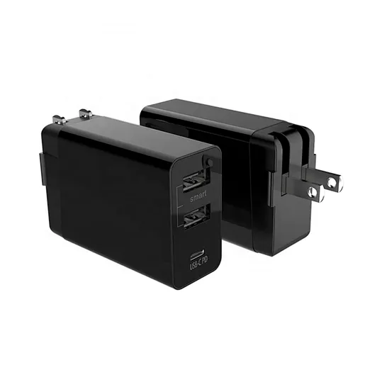 2019New PD30W Travel Charger Fast Charge Mobile Tablet PC 3 Port Foldable Foot Portable QC3.0 Charger