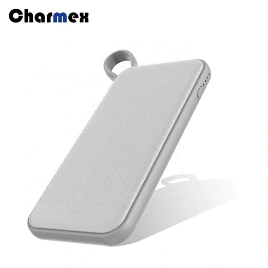 Ultra Thin Portable Charger 6000mAh Built-in Cable Mobile Power External Battery for Mobile Phone Power Bank