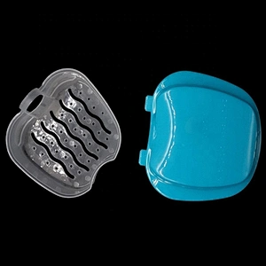 Charmex Apple Shape Keep full Denture Cleaning Storage Box With Hanging Net