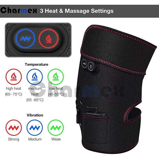 Charmex Medical Physical Therapy Electric Knee Heating Pad with Massaging