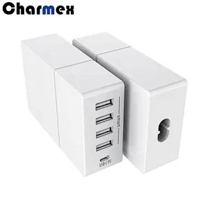 Charmex Factory Direct Sales 52W 5 USB Desktop Charger PD Series USB C Charger