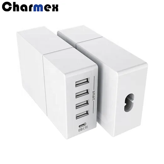 Charmex Factory Direct Sales 52W 5 USB Desktop Charger PD Series USB C Charger