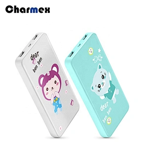 Charmex Cute Cartoon Dual USB Mi Power Bank 10000mah Power Bank External Battery Cute Power Bank