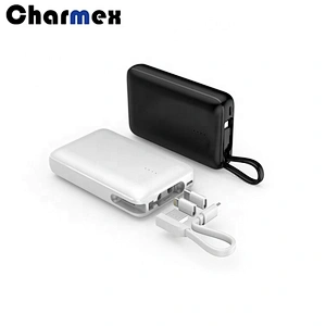 Charmex New Built-in  Cable Mi Power Banks  High Capacity  10000mah Power Bank Portable Power Bank