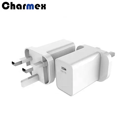 Charmex New UK PD18W Charger Single Port Fast  Suitable For Mobile Phone Laptop Travel Charger