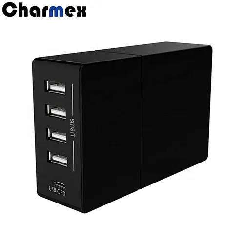 Charmex Factory Direct Sales 52W 5 USB Desktop Charger PD Series USB C Charger