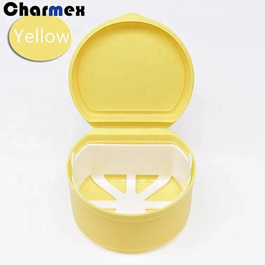 Charmex Clear Plastic Orthodontic Dental Retainer case / Denture box/ Plastic Denture Box