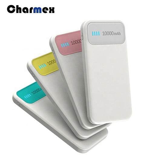 Charmex Ultra-thin Polymer Mobile Phone Power Bank 10000 mAh Portable Power Bank Custom Logo