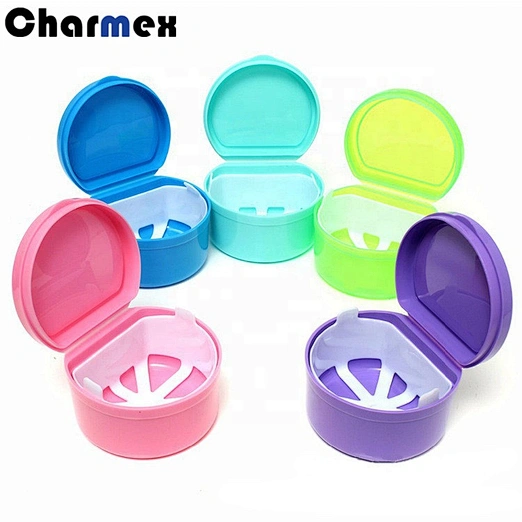 Charmex Clear Plastic Orthodontic Dental Retainer case / Denture box/ Plastic Denture Box