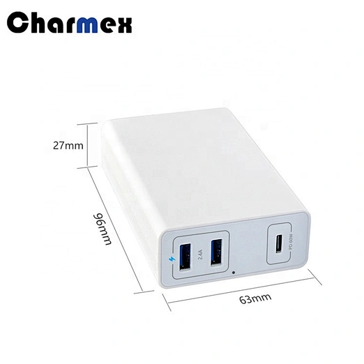 Charmex New Universal Travel Adapter 60W QC4+ Charger Support QC4+/QC4/QC3.0 Charger