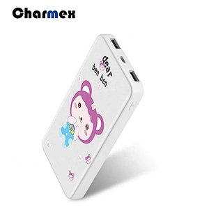 Charmex Cute Cartoon Dual USB Mi Power Bank 10000mah Power Bank External Battery Cute Power Bank