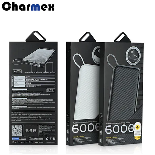 Ultra Thin Portable Charger 6000mAh Built-in Micro Portable Power Bank for Mobile Phone Charging