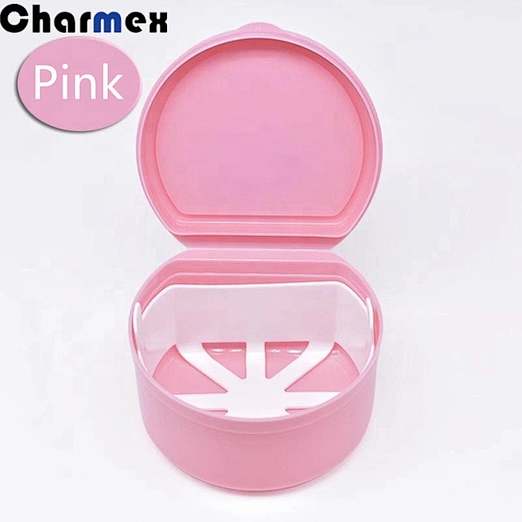Charmex Clear Plastic Orthodontic Dental Retainer case / Denture box/ Plastic Denture Box