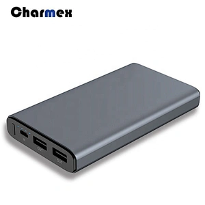 Charmex Portable Power Bank Ultra-thin Metal 10000 mAh Dual USB 2A Fast Charge Power Bank