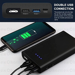Charmex Buy 1 Get 1 Car 12v  Jump Starter With Dual USB Outputs LED Torch SOS for Emergency Car Jump Starter