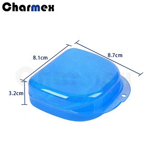 Charmex Wholesale Clear Dental Crown Box Plastic Membrane Retainer Case Plastic Dental Denture Box