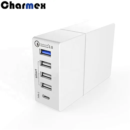 Charmex 52W QC3.0 Certification Mobile Phone Computer Universal 5 port Desktop Charger