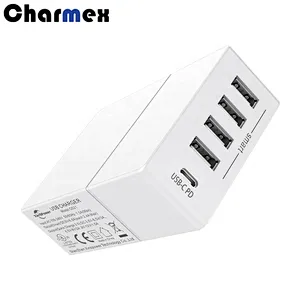 Charmex Factory Direct Sales 52W 5 USB Desktop Charger PD Series USB C Charger