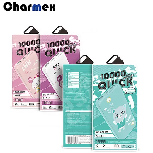 Charmex Cute Cartoon Dual USB Mi Power Bank 10000mah Power Bank External Battery Cute Power Bank