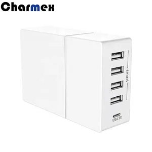 Charmex Factory Direct Sales 52W 5 USB Desktop Charger PD Series USB C Charger