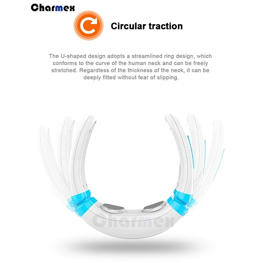 Charmex Vibration U Shaped Cordless Electric Cervical Travel Pillow Neck Massage