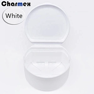 Charmex Clear Plastic Orthodontic Dental Retainer case / Denture box/ Plastic Denture Box
