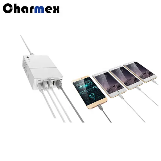 Charmex 52W QC3.0 Certification Mobile Phone Computer Universal 5 port Desktop Charger