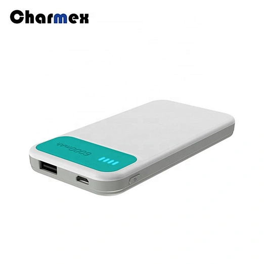 Ultra-thin Power Bank 2A Output Smart Phone Charging Power  Bank 6000mAh Universal