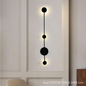 Nordic indoor bedroom wrought iron led wall lamp simple bedside hotel aisle living room led wall lamp
