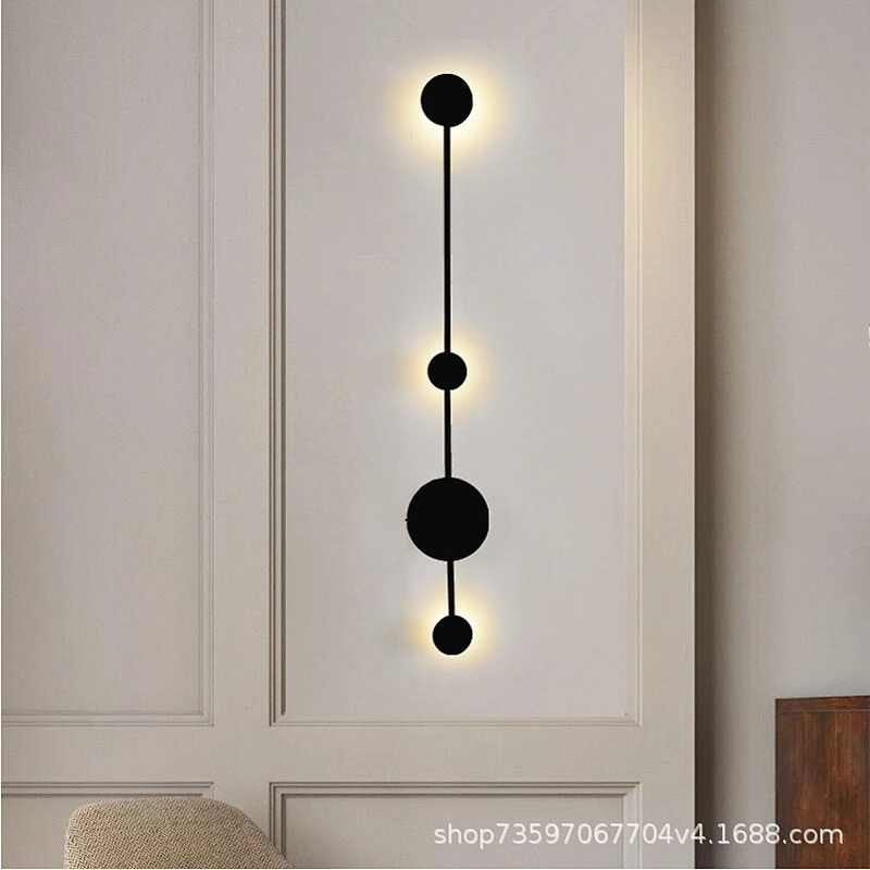 Nordic indoor bedroom wrought iron led wall lamp simple bedside hotel aisle living room led wall lamp