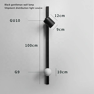 Black Art Design LED Bedside Lamp Simple Bedroom Wall Lamp Modern Simple Wall Lamp