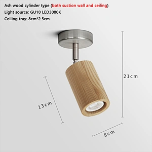Modern wooden indoor 6w led home spotlight ceiling gu10 bar wall spotlight led spotlight