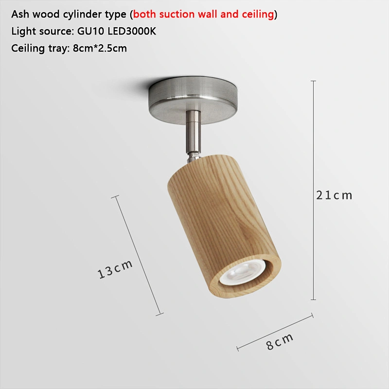 Modern wooden indoor 6w led home spotlight ceiling gu10 bar wall spotlight led spotlight