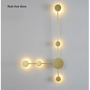 Nordic indoor bedroom wrought iron led wall lamp simple bedside hotel aisle living room led wall lamp
