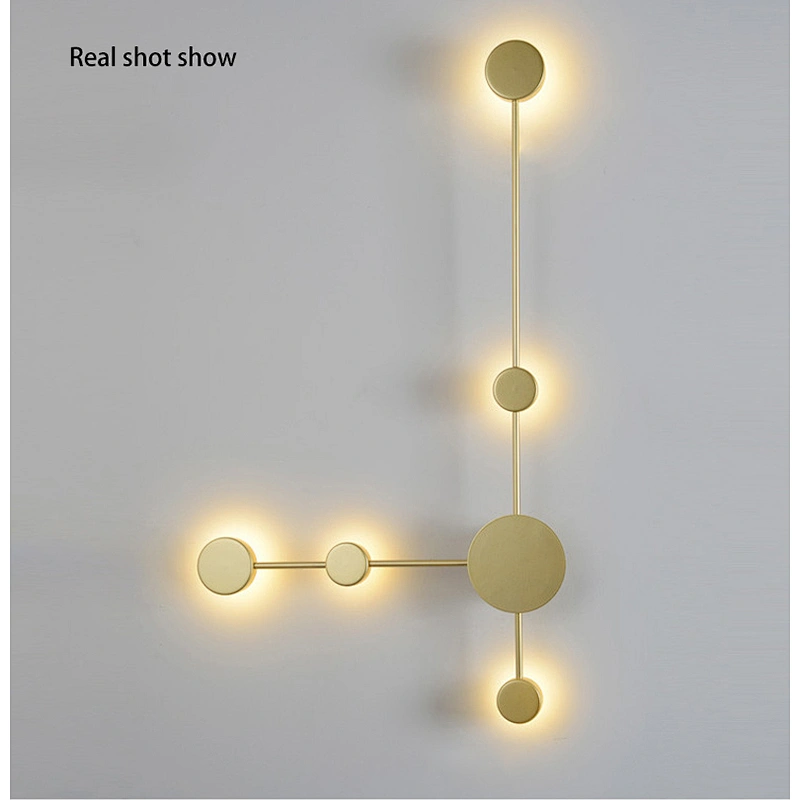 Nordic indoor bedroom wrought iron led wall lamp simple bedside hotel aisle living room led wall lamp