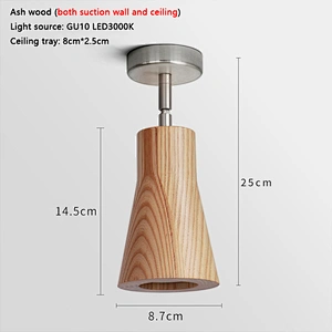 Modern wooden indoor 6w led home spotlight ceiling gu10 bar wall spotlight led spotlight