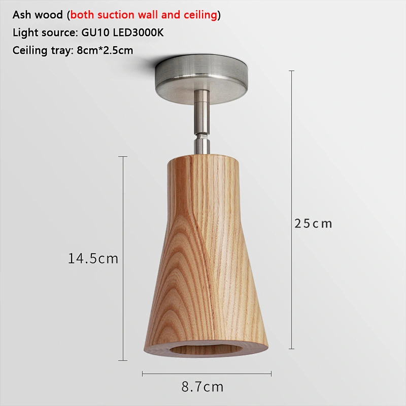 Modern wooden indoor 6w led home spotlight ceiling gu10 bar wall spotlight led spotlight