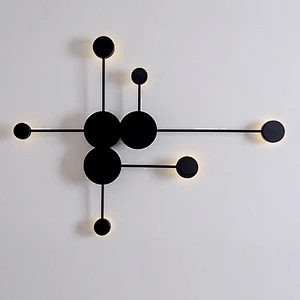 Nordic modern LED black minimalist interior luxury aisle living room hotel restaurant wall lamp